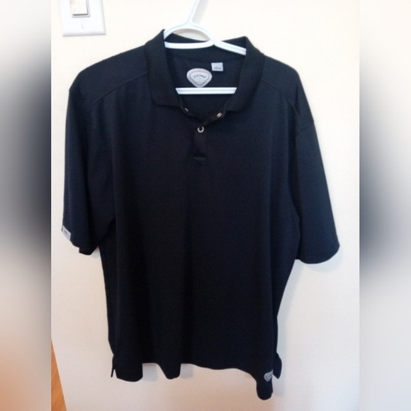 Men's Calloway X Series Golf Shirt Polo Sports Logo Solid Black Size Large - Picture 2 of 8